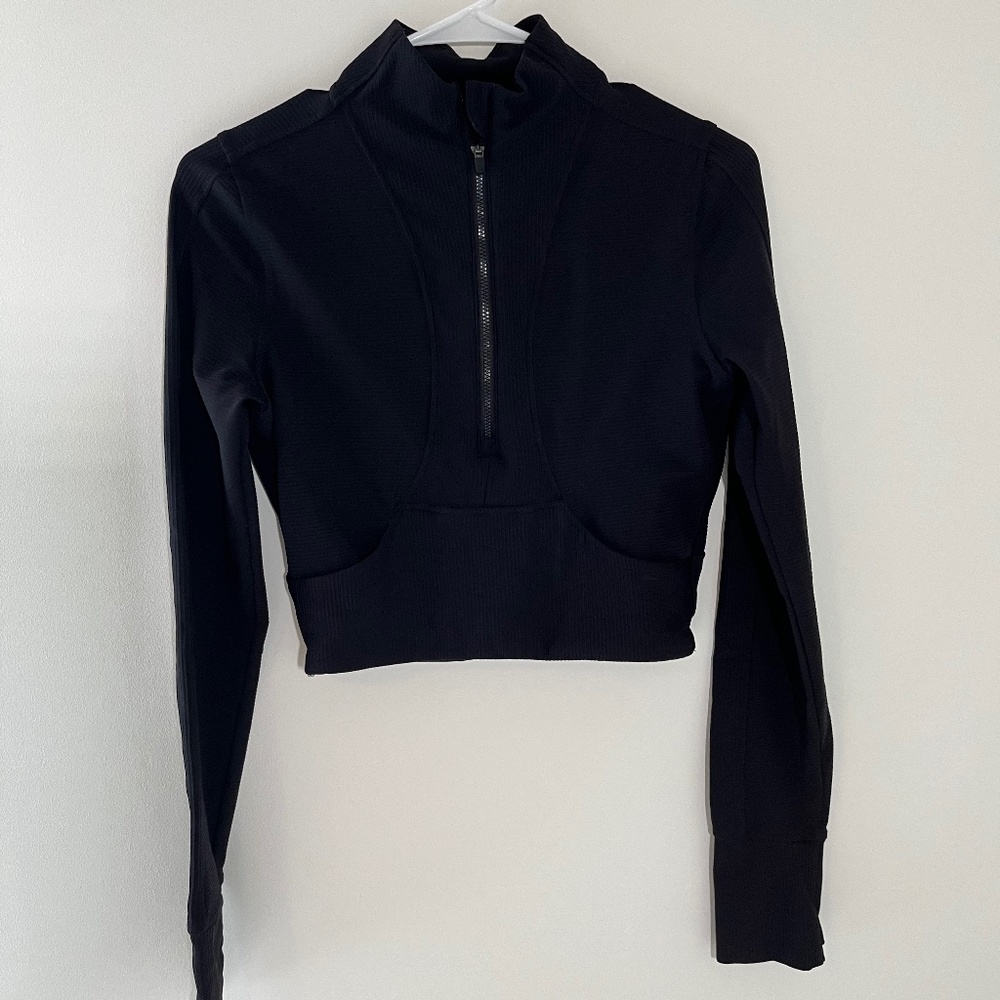 90 Degree by Reflex Half-Zip Athletic Long Sleeve Shirt Size S Black